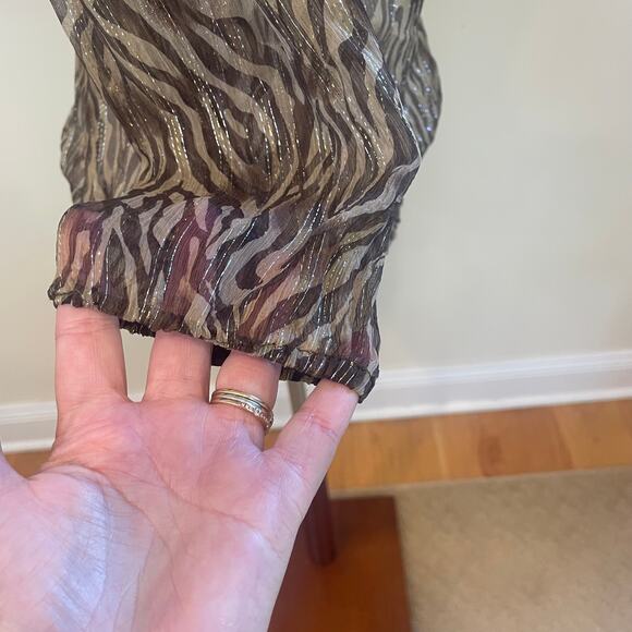 Cache Women Sheer Silk Blend Blouse Sz L - Picture 3 of 9